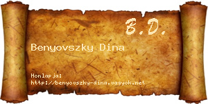 Benyovszky Dina névjegykártya